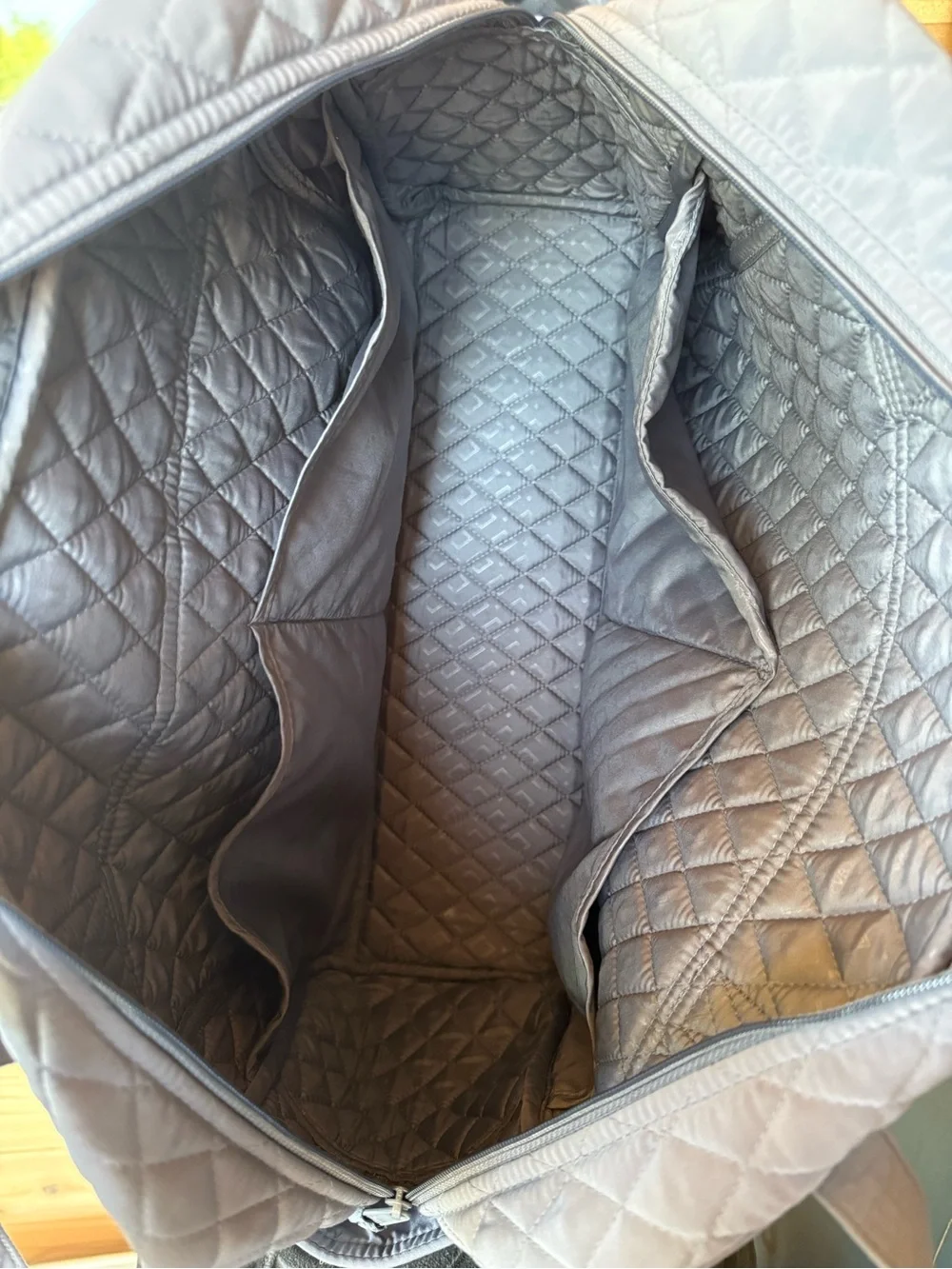 Vera Bradley Stroll Around Shoulder Baby Diaper Bag Microfiber Carbon Grey